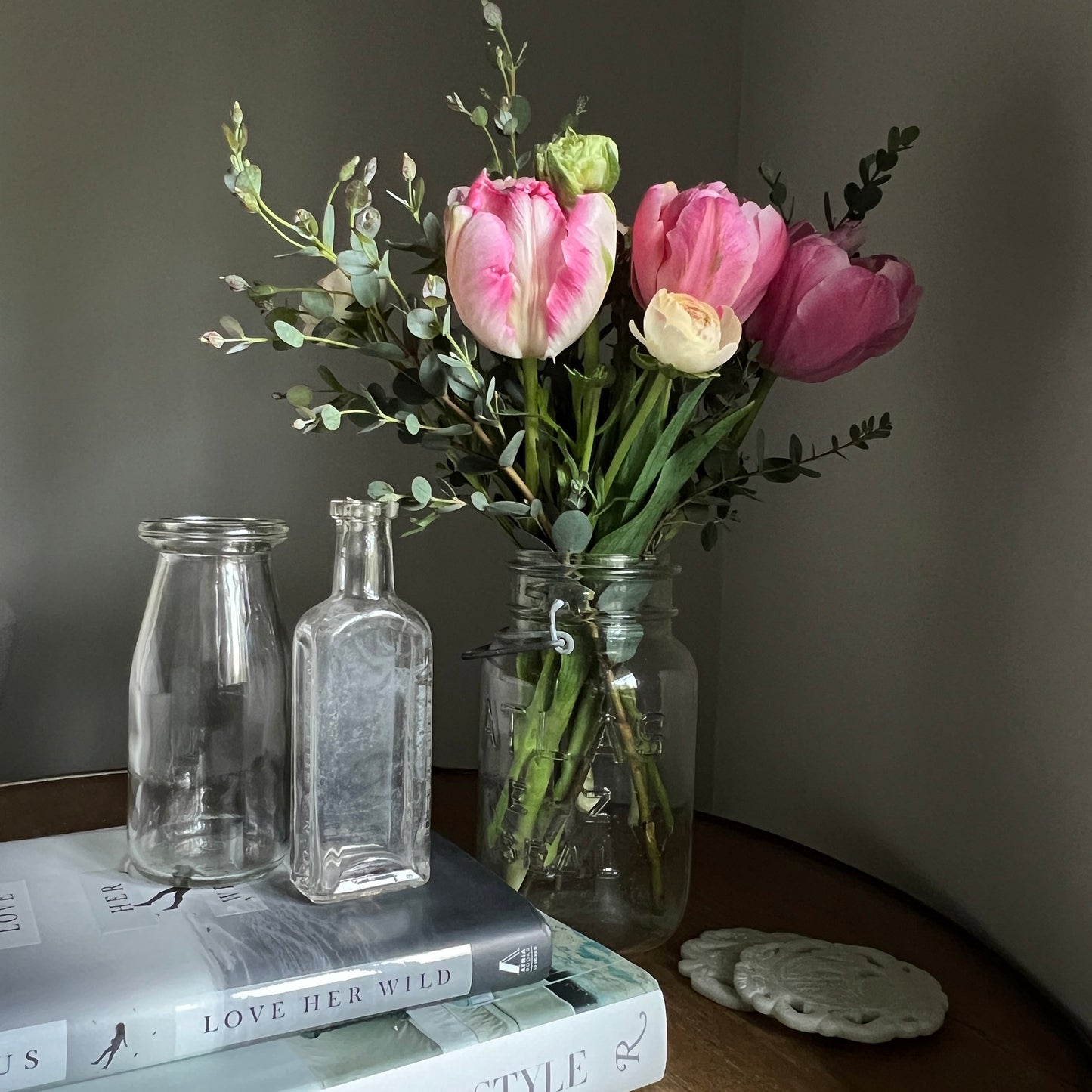 Vintage Glass Bottles - Set of 3