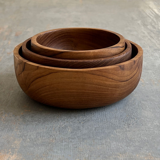 Teak Nesting Bowls - set of 3