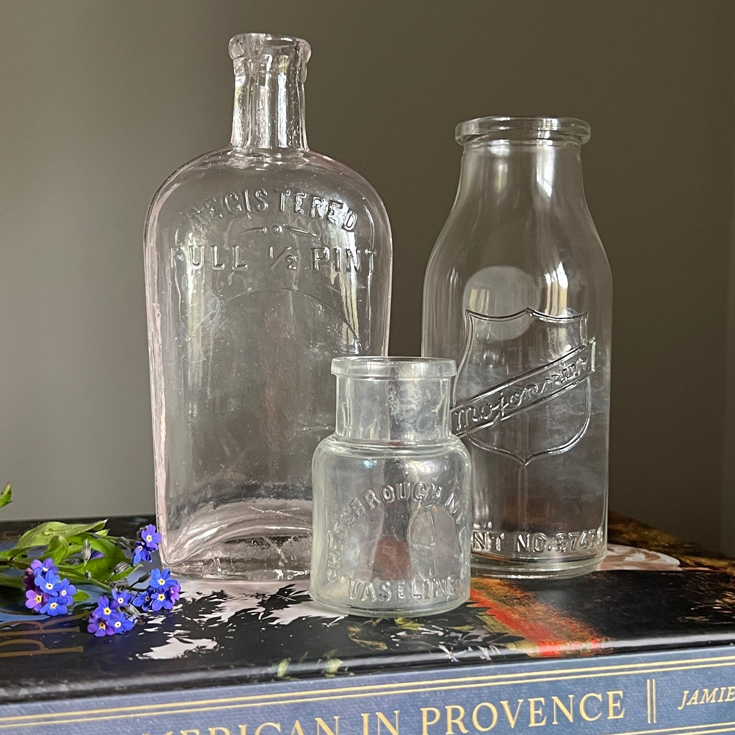 Vintage Glass Bottles - Set of 3