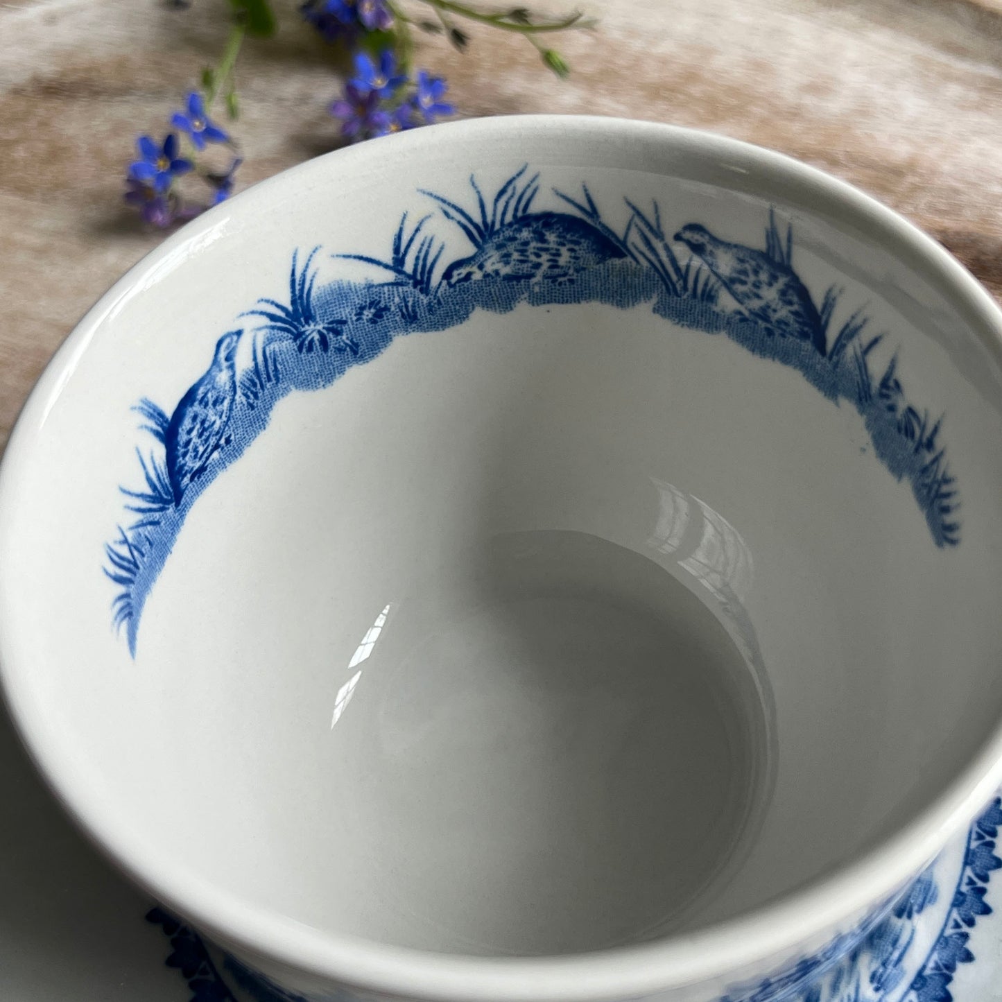 Mason's Quail Blue & White Tea Cup and Saucer