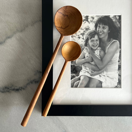 Mother and Daughter Spoons - Teak Spoons set of 2