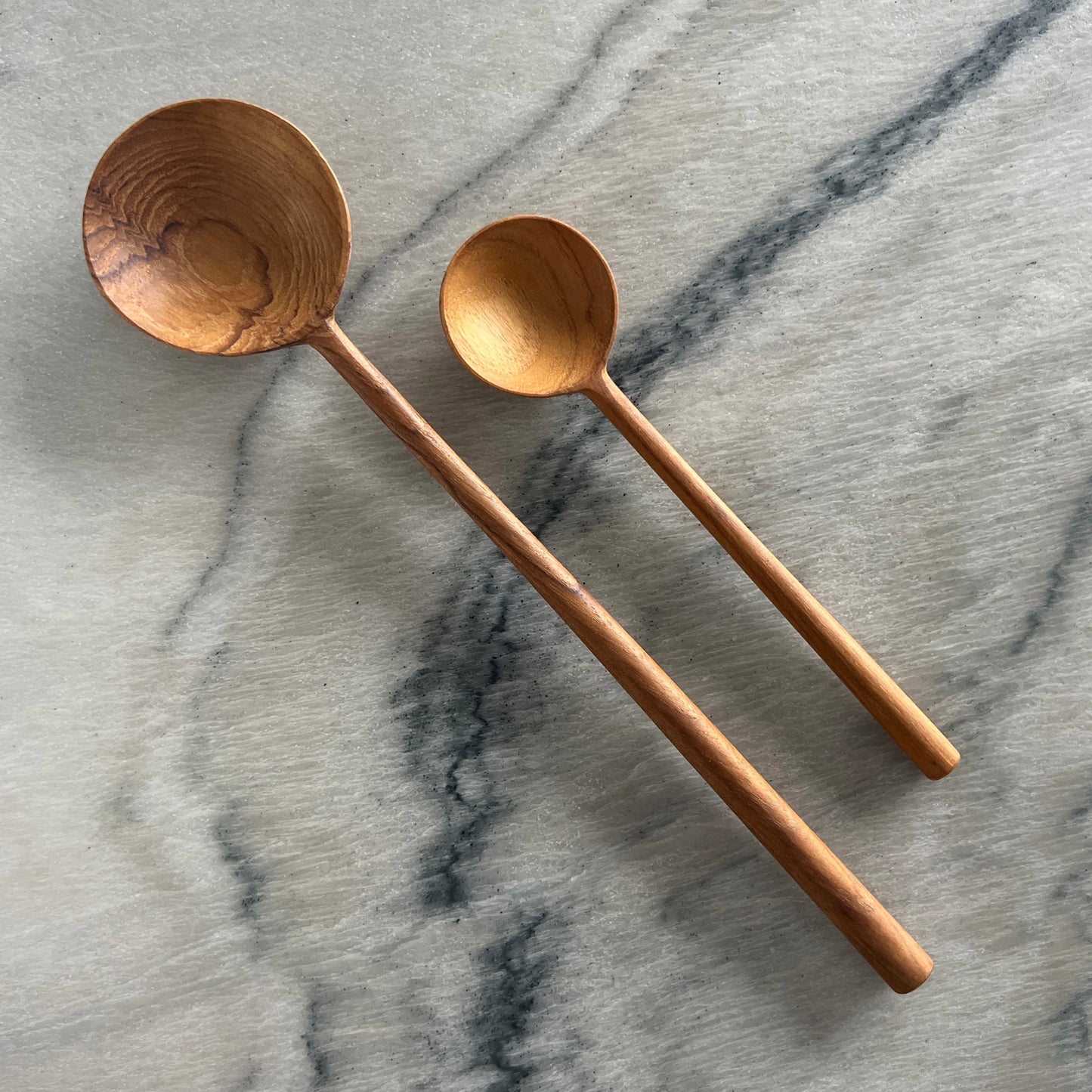 Mother and Daughter Spoons - Teak Spoons set of 2