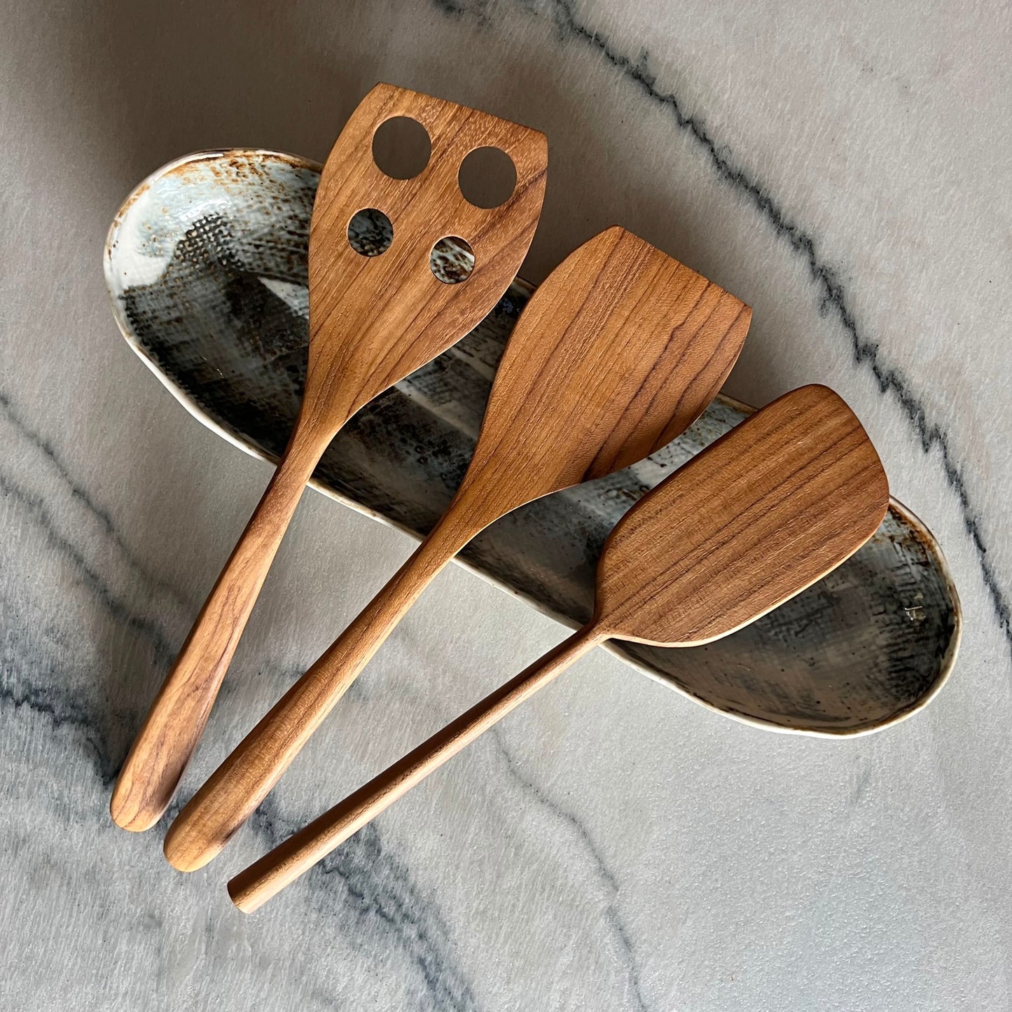 Teak Wooden Spatulas - choice of - Set of 3 or Set of 2