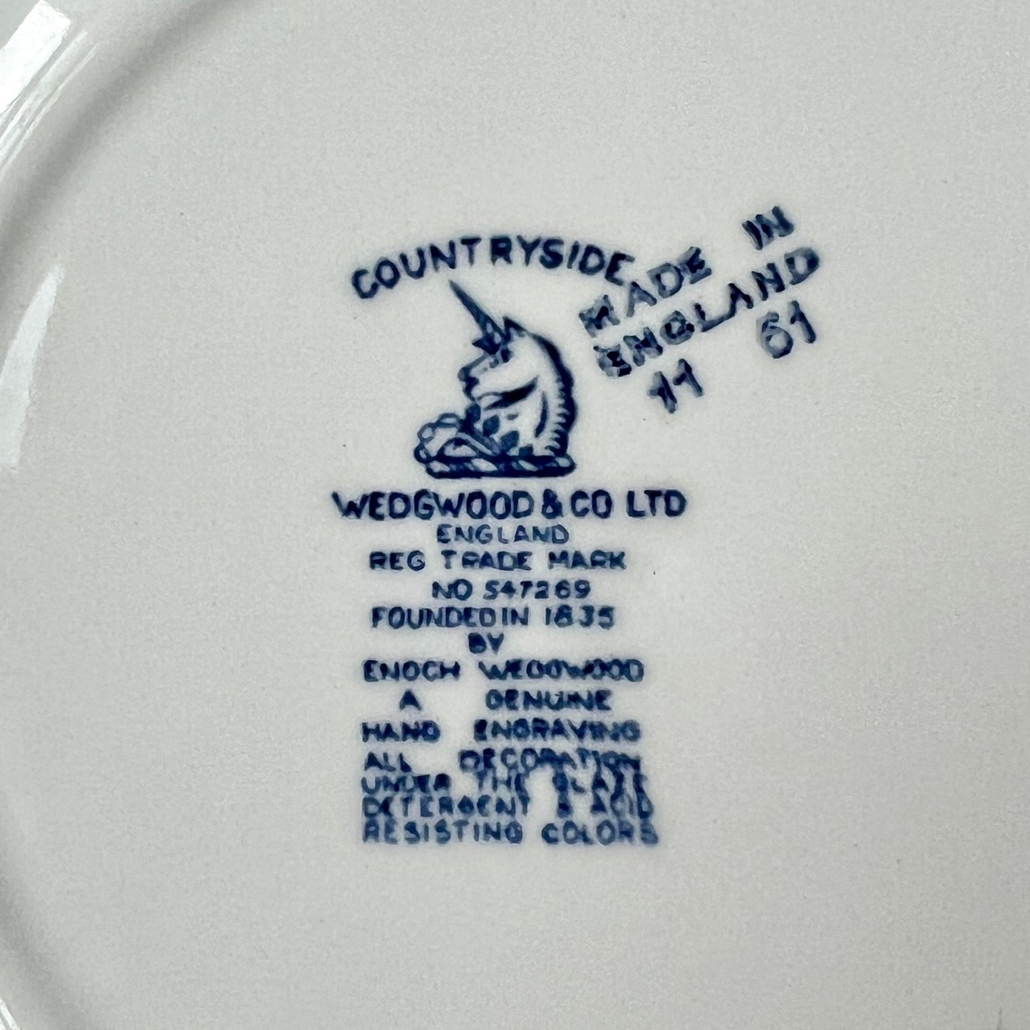 Blue & White English Wedgwood & Co Plate