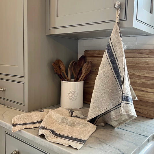 Blue Stripe Stonewashed Kitchen Towel