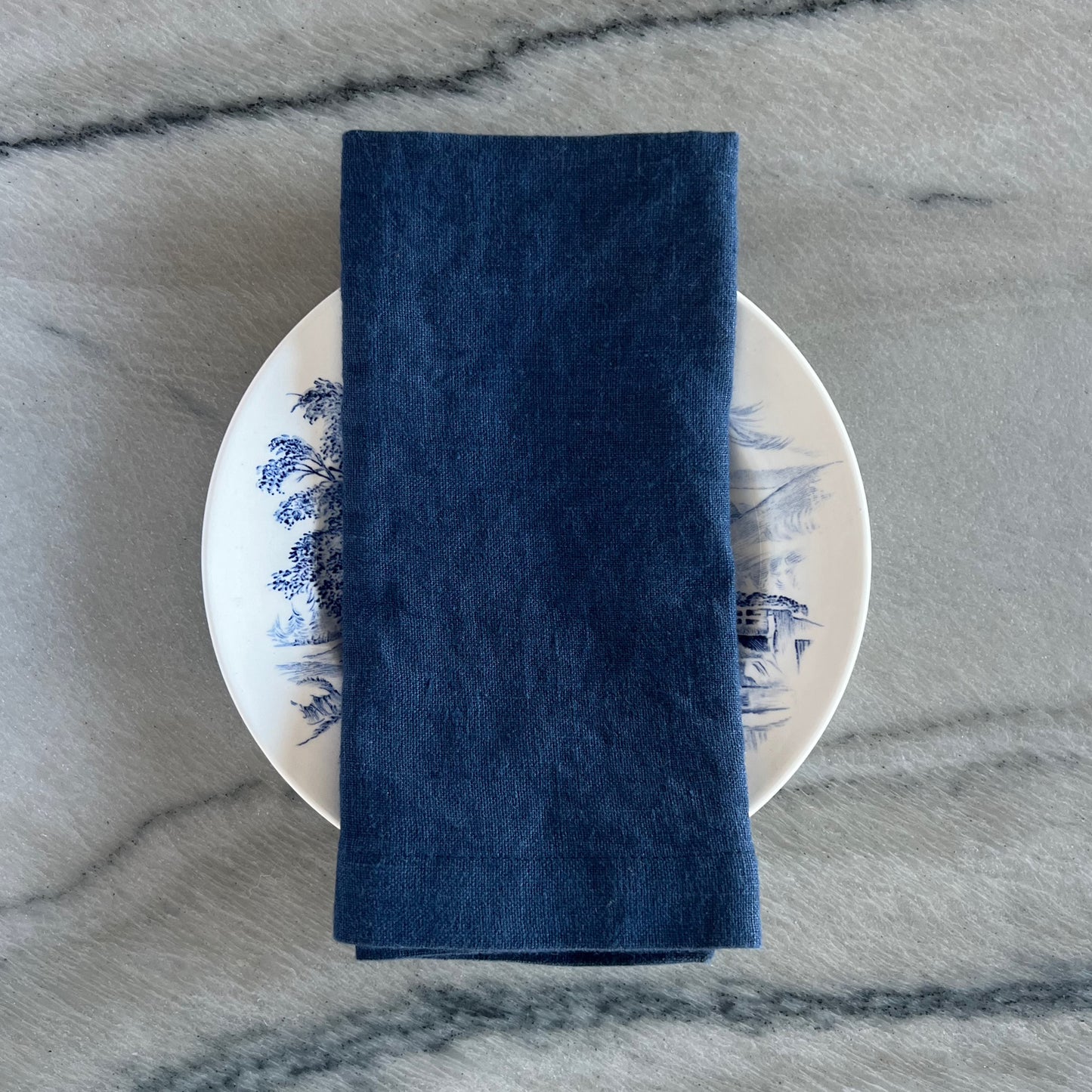 Navy Linen Napkins, Set of 2