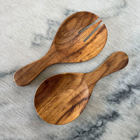 Teak Wooden Salad Server Set