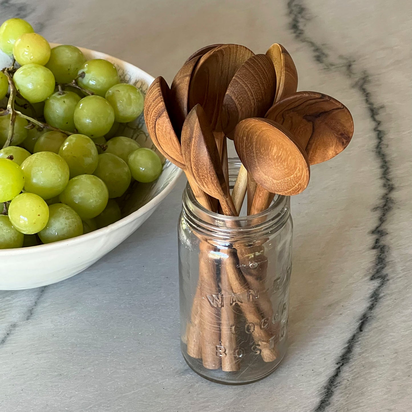 Teak Wooden Spoons, Set of two